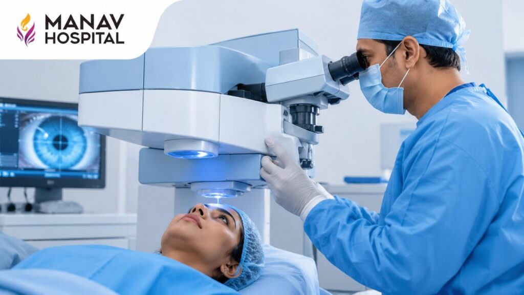 Patient consultation for SMILE eye surgery in Ghaziabad