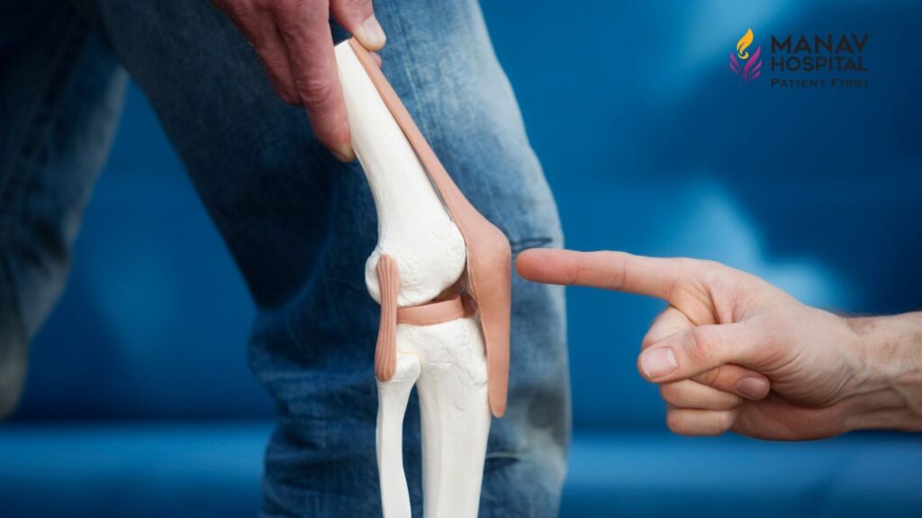 Patient doing physiotherapy exercises after knee replacement in Ghaziabad